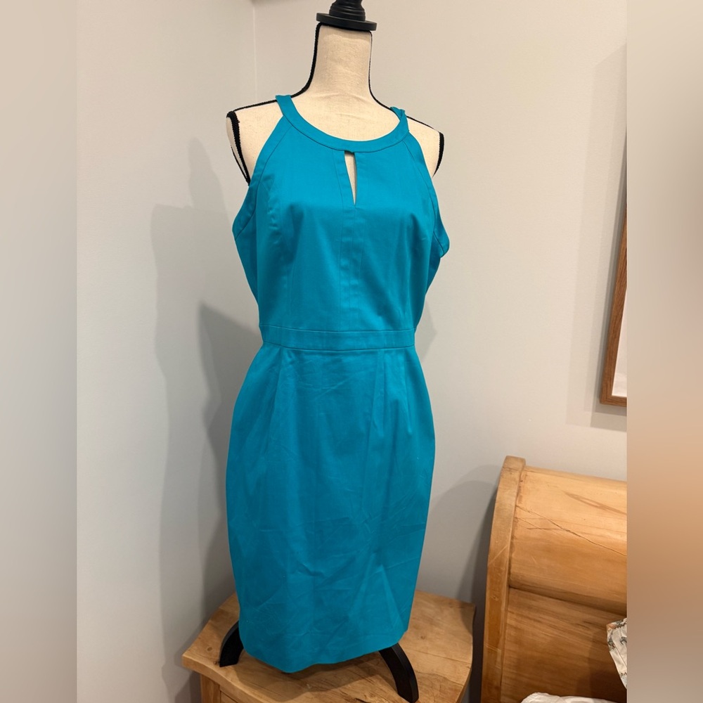 Calvin Klein Blue Backless Halter Cocktail Dress